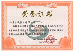 省級生產(chǎn)力促進(jìn)獎(jiǎng)榮譽(yù)證書-2006.12